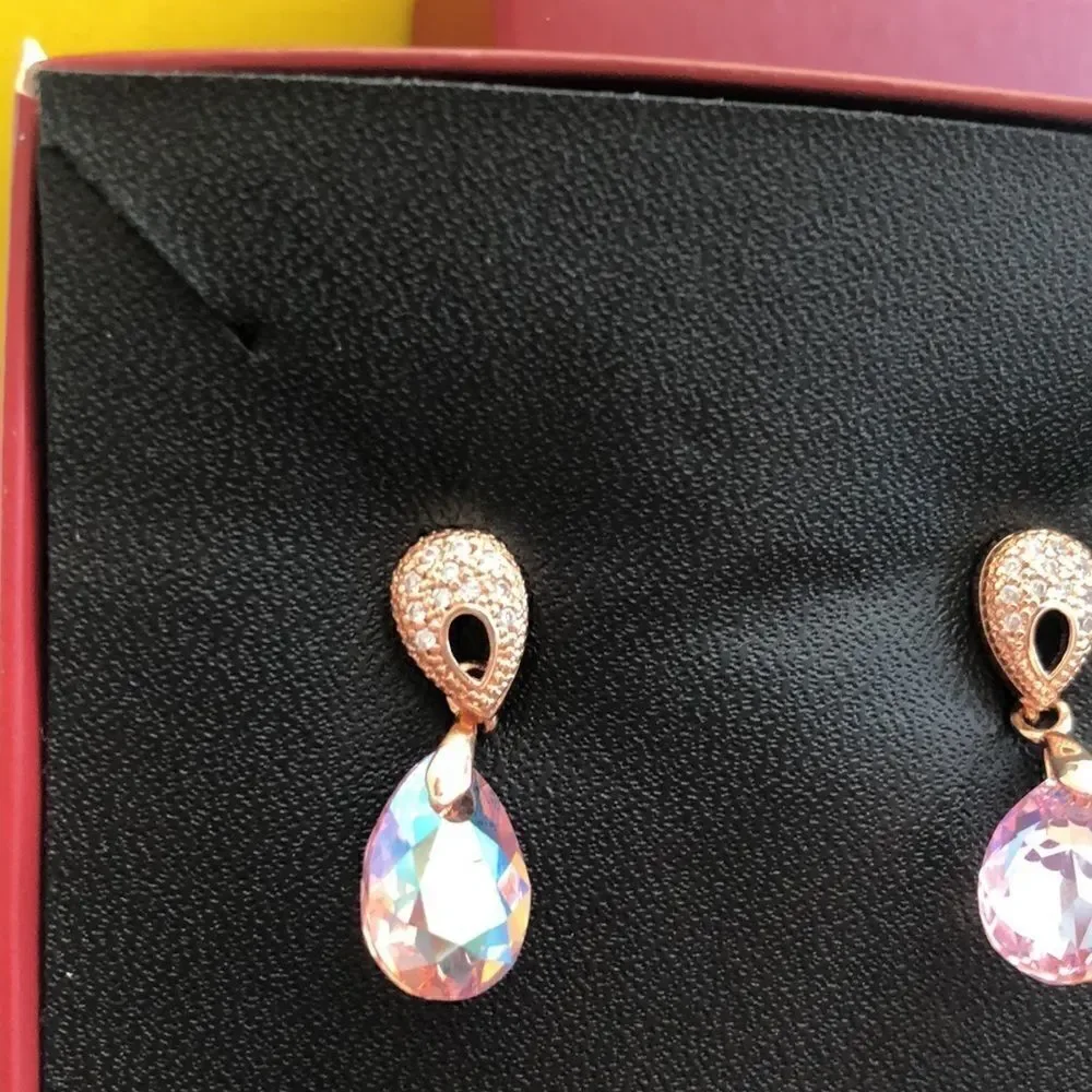 Swarovski authentic Crystals Rose Gold plated color pinkish with rhinestone